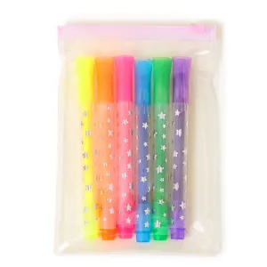 Accessorize London Girl's Star Stamp Highlighters Set of 6