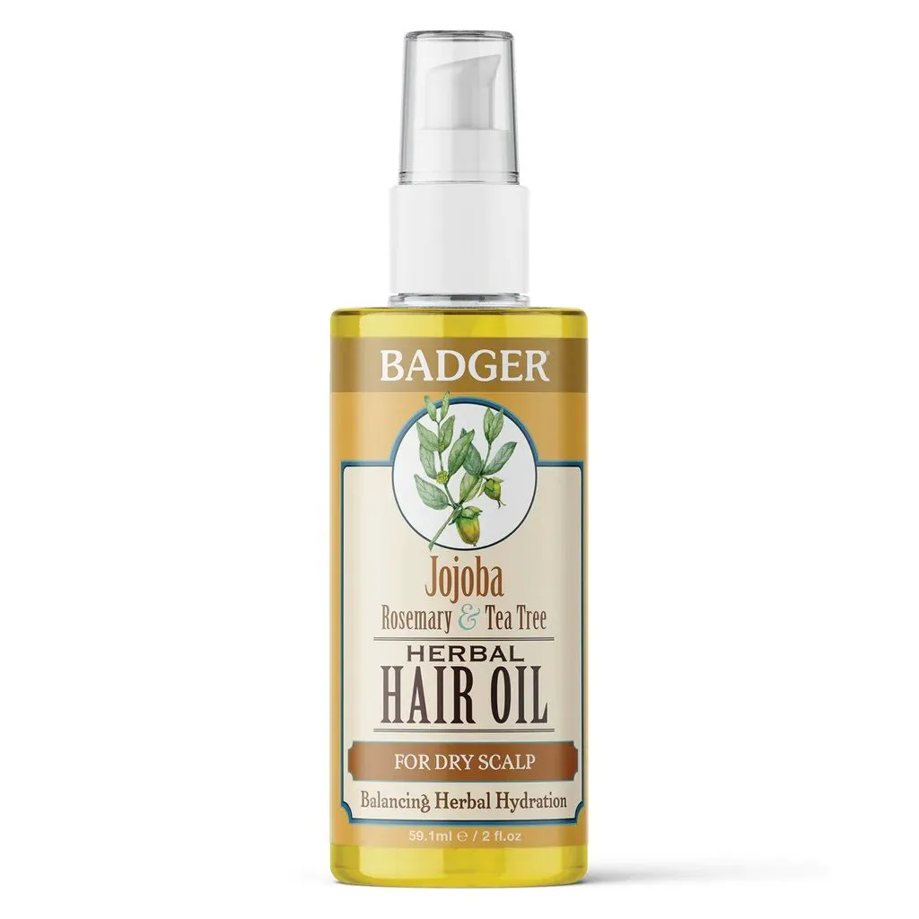 Badger Jojoba Hair Oil for Dry Scalp 2 oz Liquid