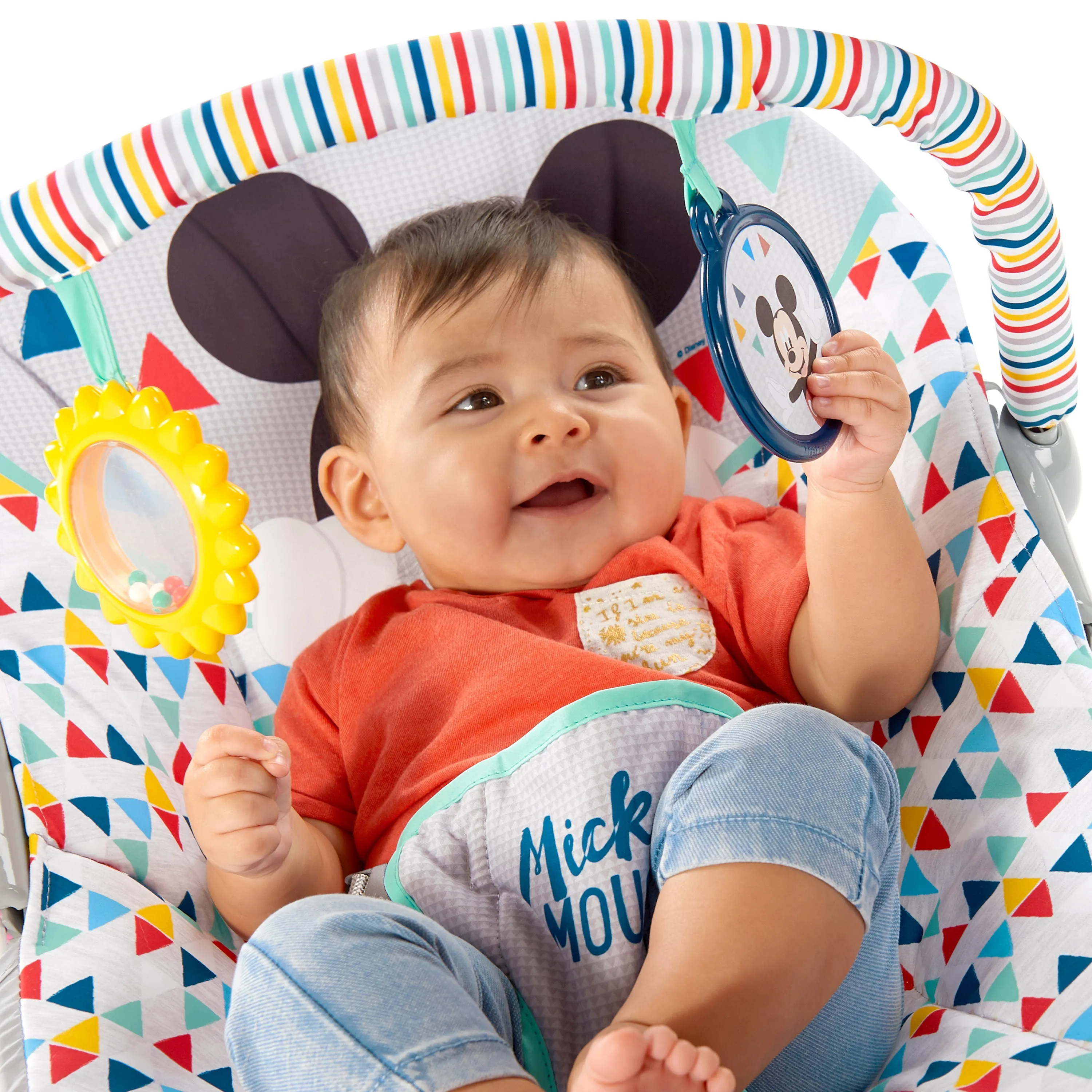 Bright Starts Disney Baby MICKEY MOUSE Happy Triangles Cradling Baby Bouncer