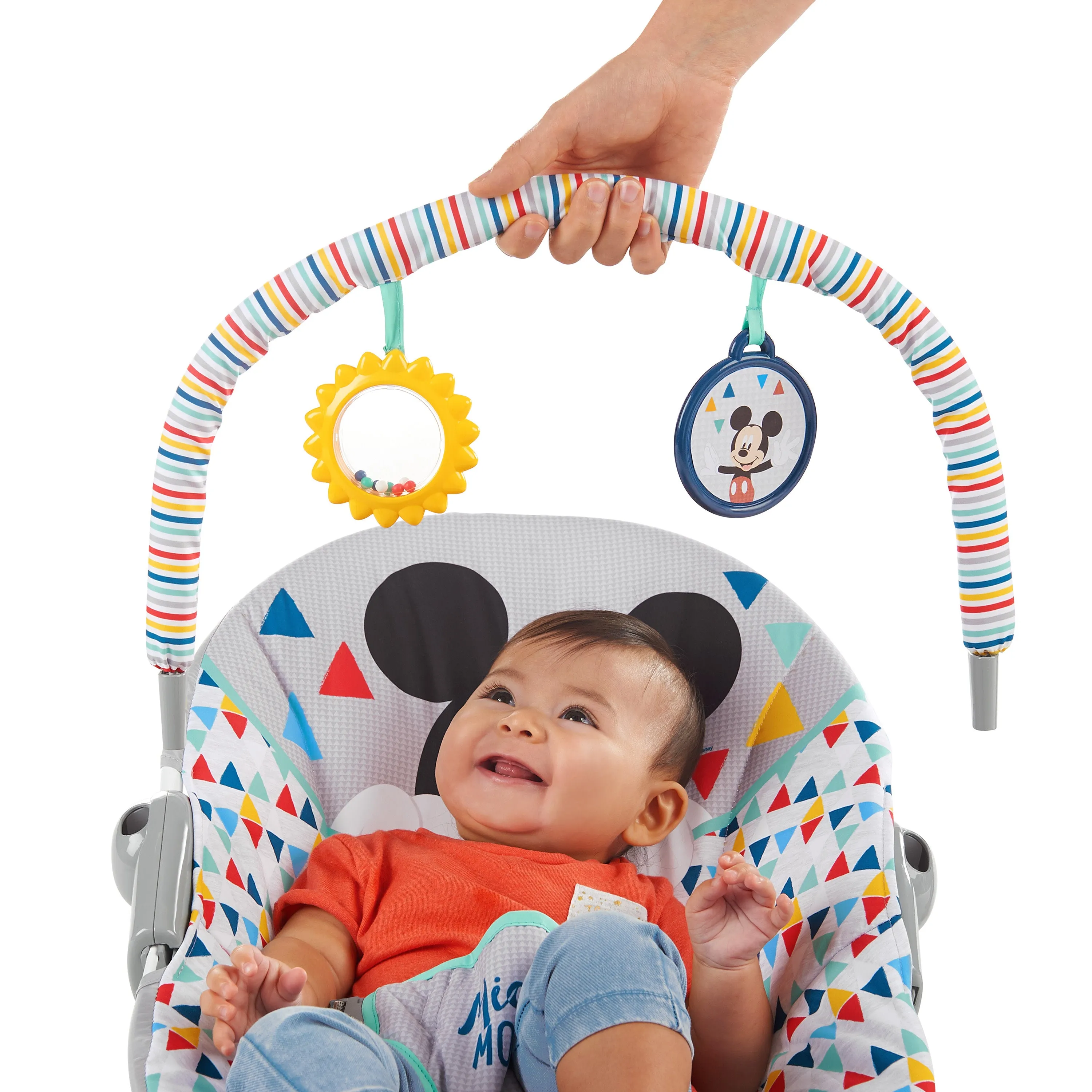 Bright Starts Disney Baby MICKEY MOUSE Happy Triangles Cradling Baby Bouncer