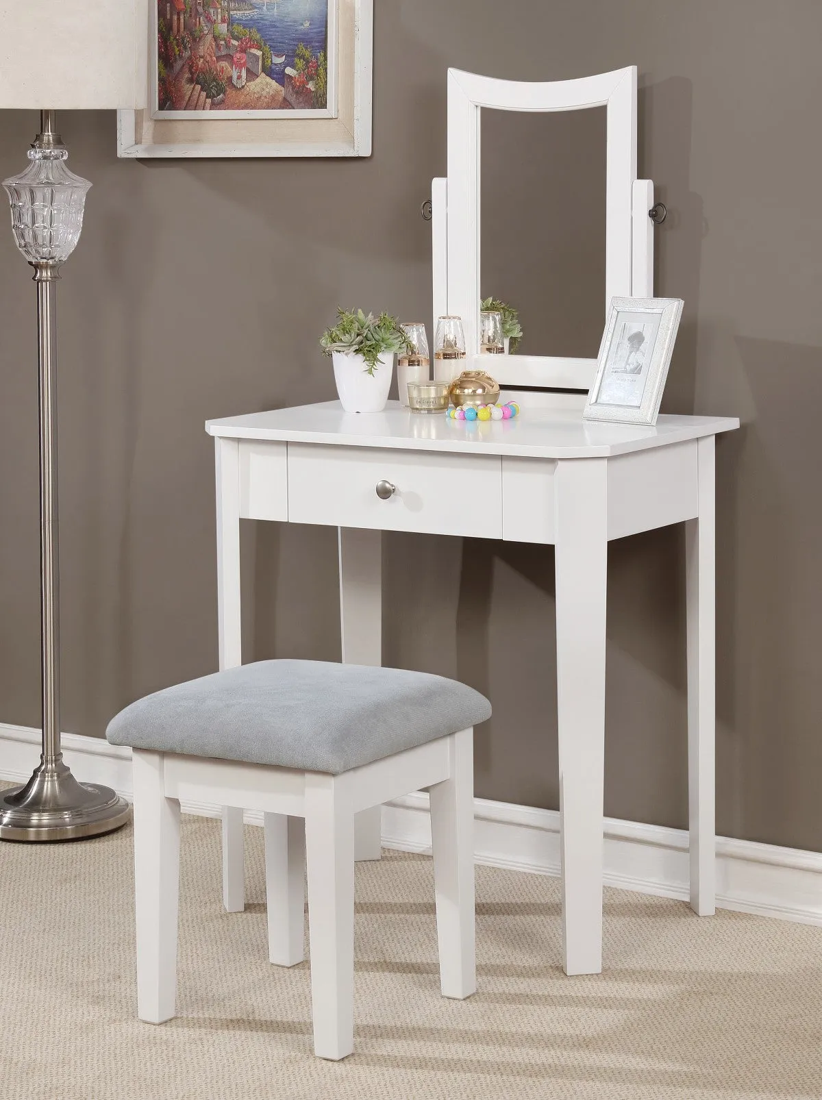 Cecilia Vanity Set in White