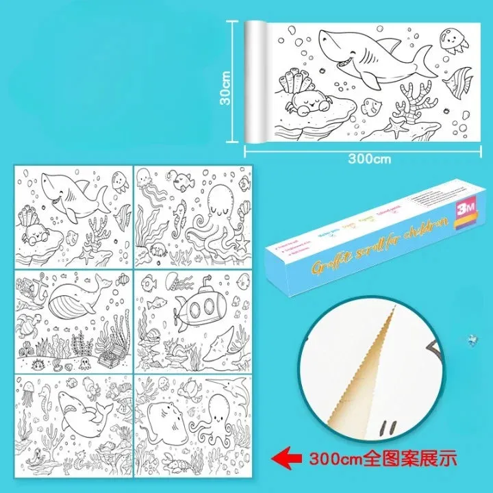 Childeren Coloring Drawing Painting Roll Sticker