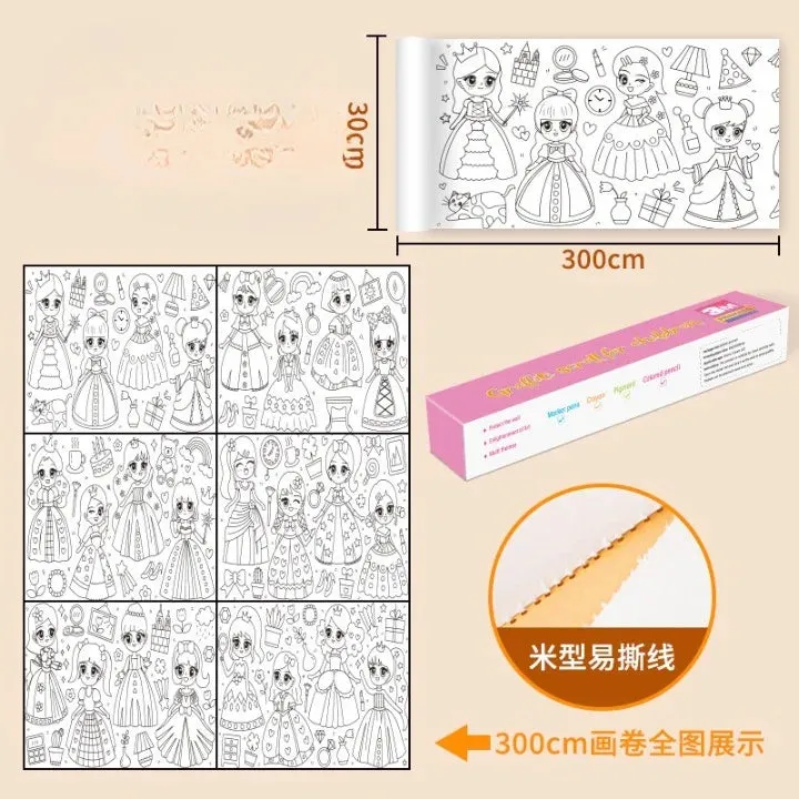 Childeren Coloring Drawing Painting Roll Sticker