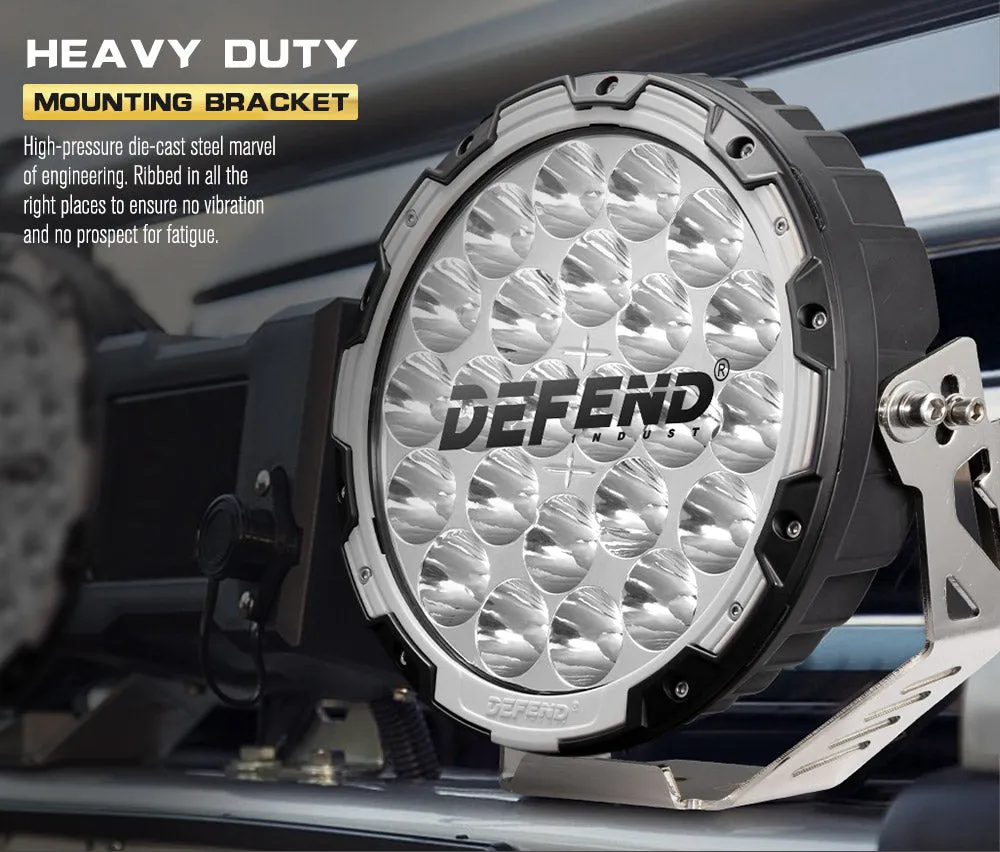 Defend Indust 9inch LED Driving Light 1 Lux @ 1680m (pair) IP68 13,666Lumens Per