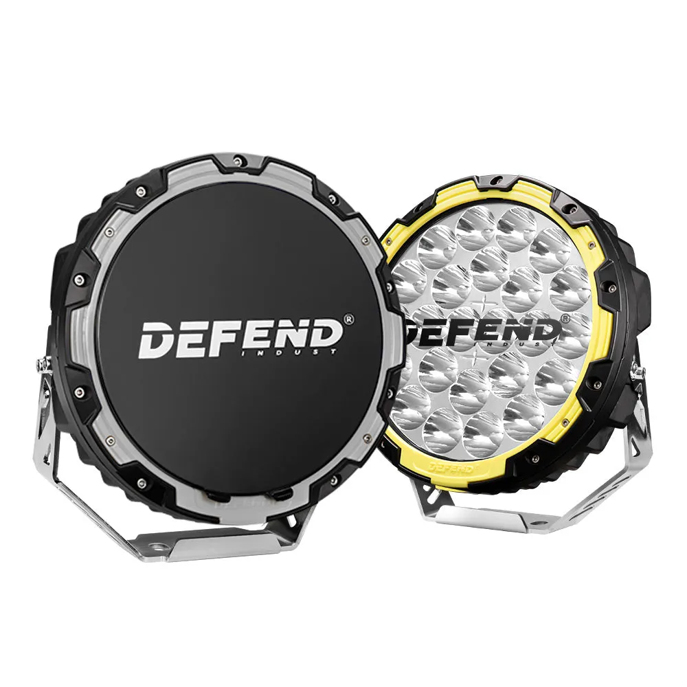 Defend Indust 9inch LED Driving Light 1 Lux @ 1680m (pair) IP68 13,666Lumens Per