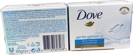 Dove Gentle Exfoliating Beauty Cream Soap Bar for Renewed Skin