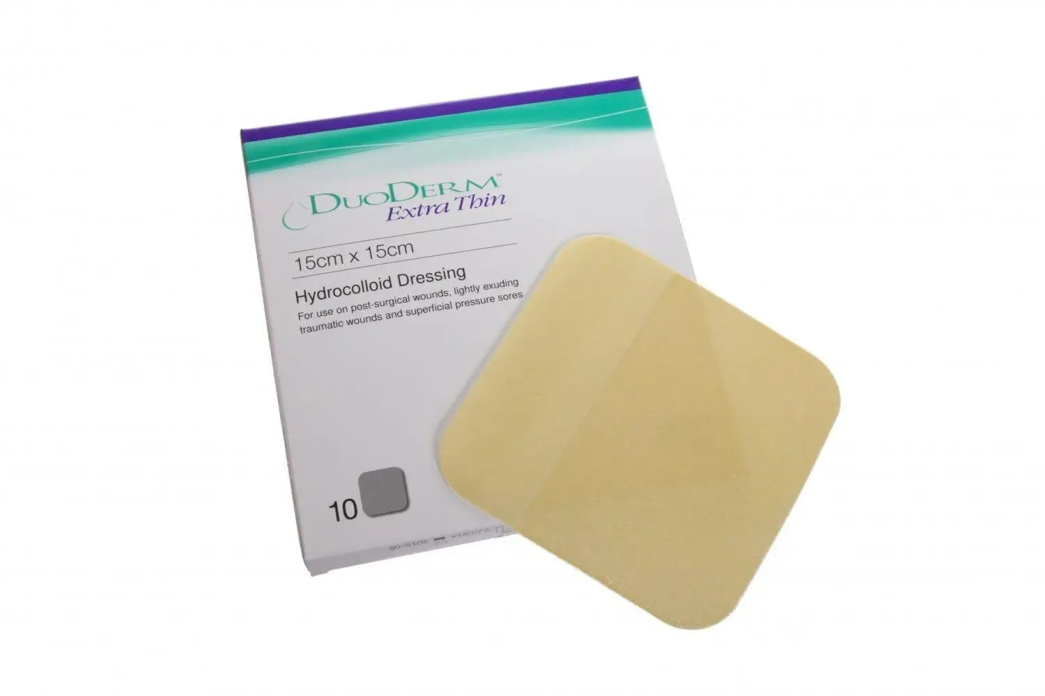 Duoderm Extra Thin Hydrocolloid Dressing 15cm x 15cm 10 Dressing