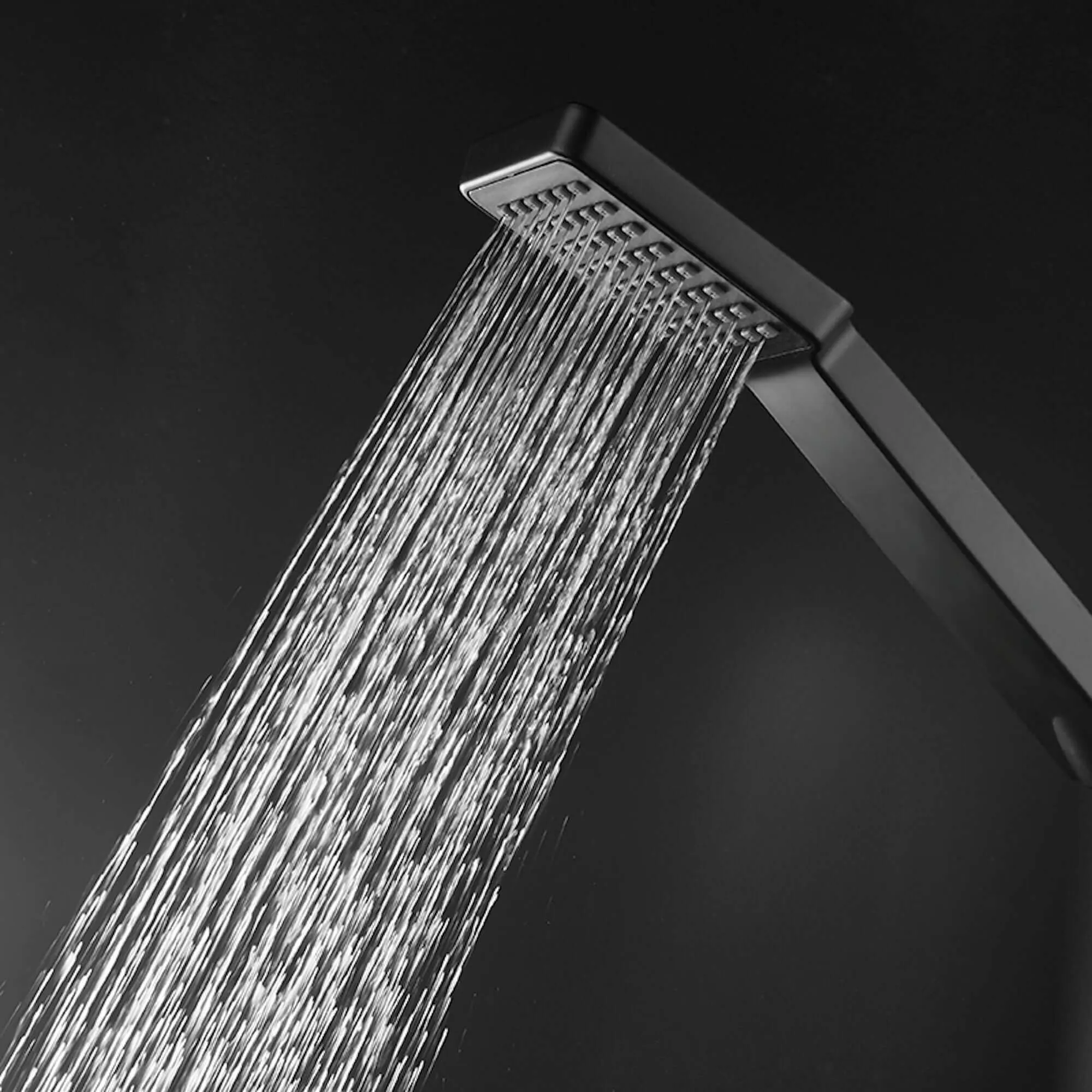 Enzo square thermostatic shower set two outlet with ultra slim 300mm shower head and handheld - matt black