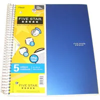 Five Star 5 Subject Spiral Notebook