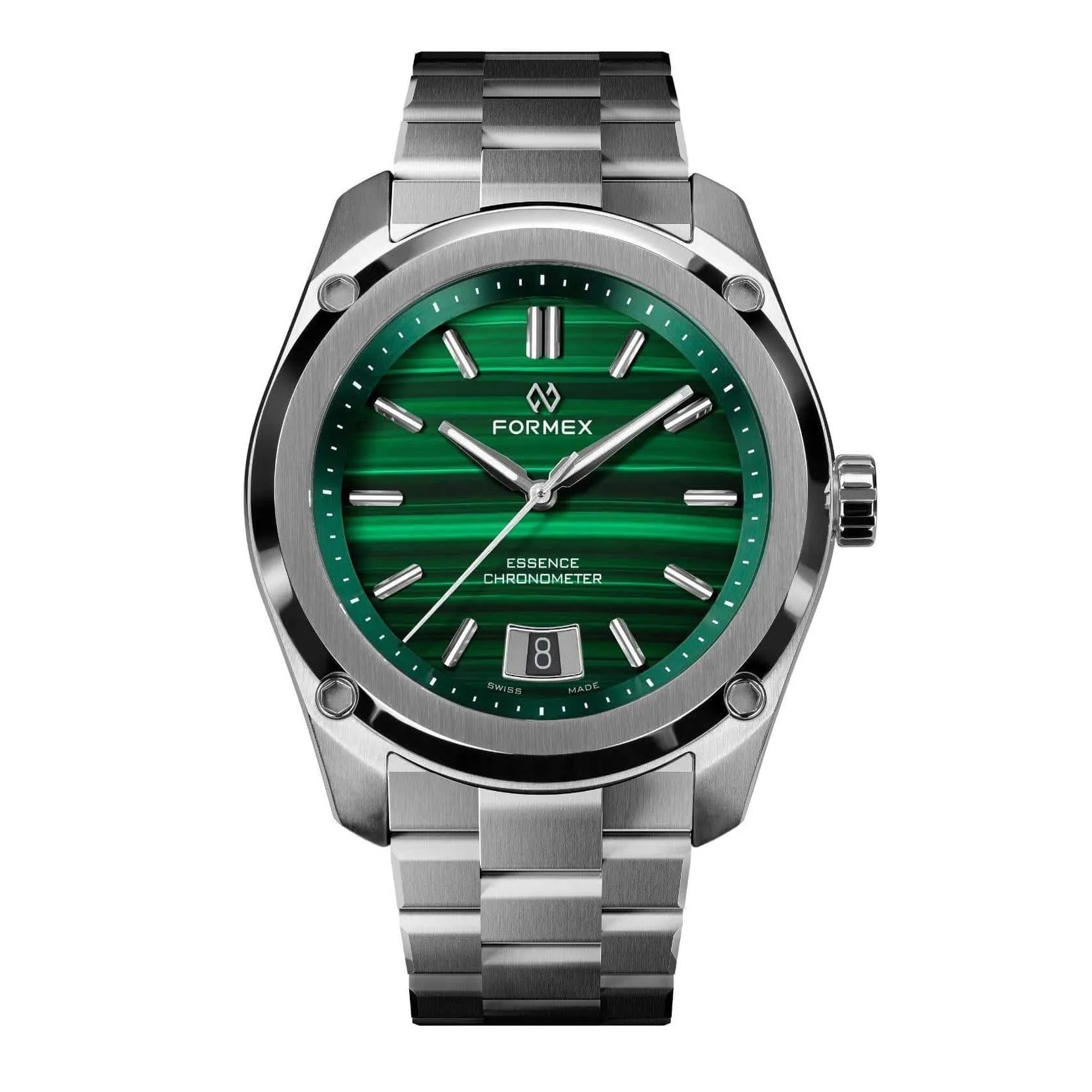 Formex Essence 39 Automatic Chronometer Watch - Malachite Green - Steel Bracelet