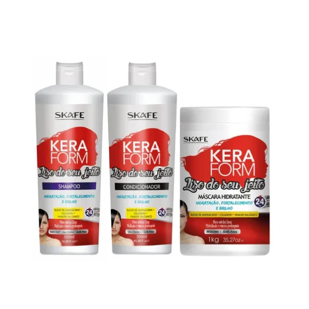 Keraform Liso do Seu Jeito Smooth In Your Way Ultra Hydration Kit 3 Itens - Skafe