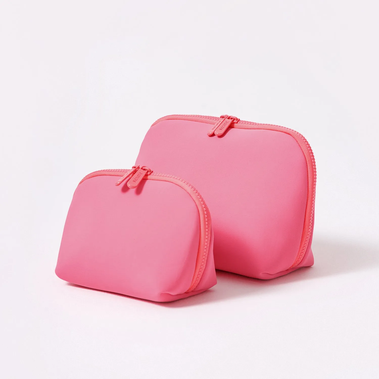 MAKEUP POUCH SET NEON PINK