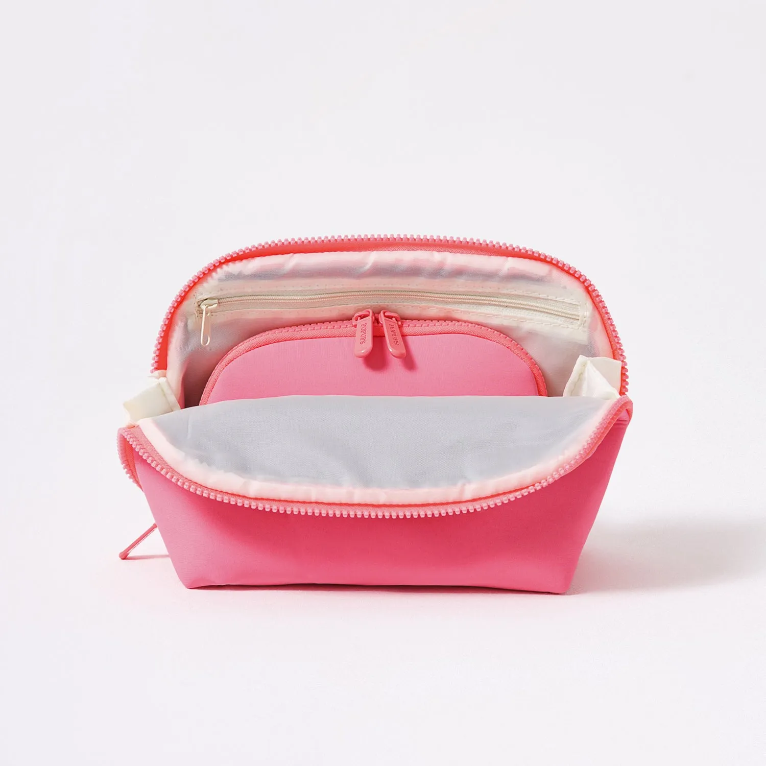 MAKEUP POUCH SET NEON PINK