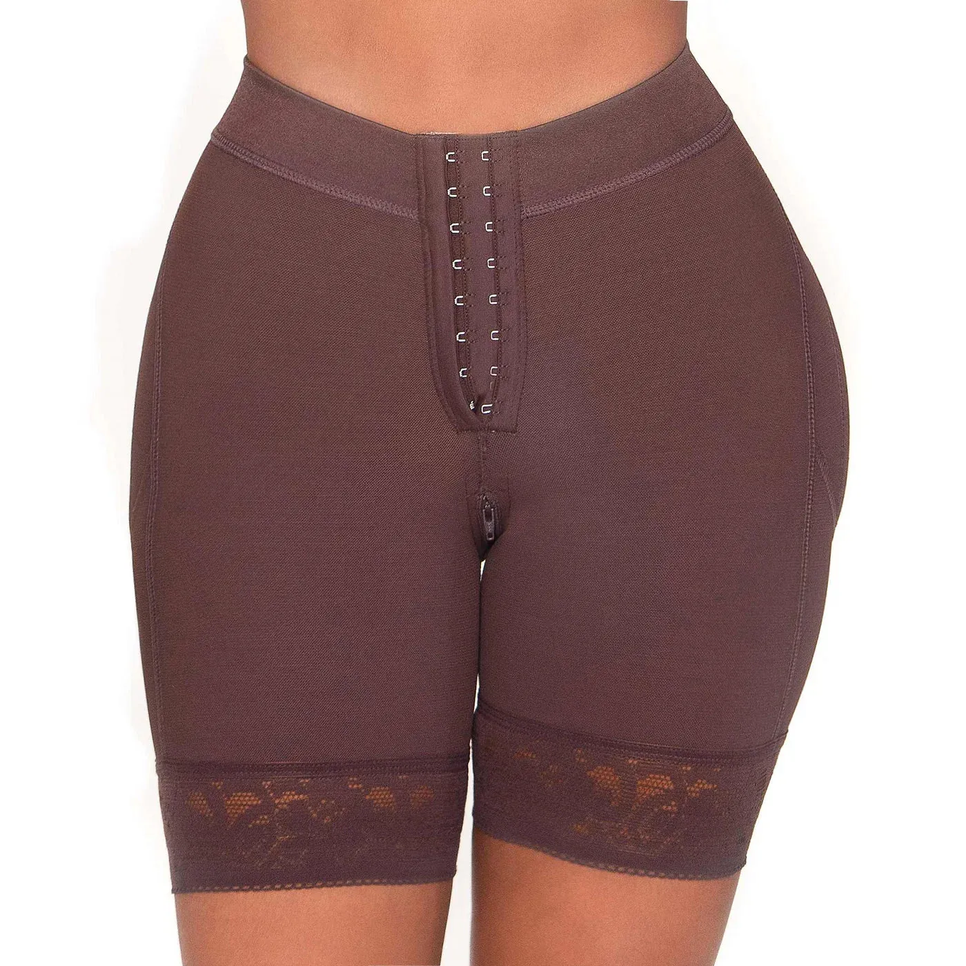 MARIAE SPD0530 Fajas Colombianas Low Rise Shapewear Shorts with Zippered Crotch High Compression