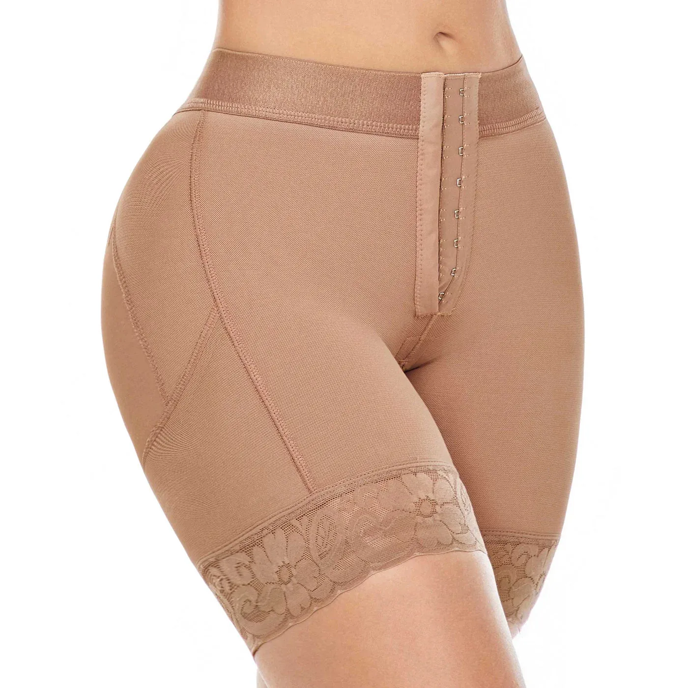 MARIAE SPD0530 Fajas Colombianas Low Rise Shapewear Shorts with Zippered Crotch High Compression