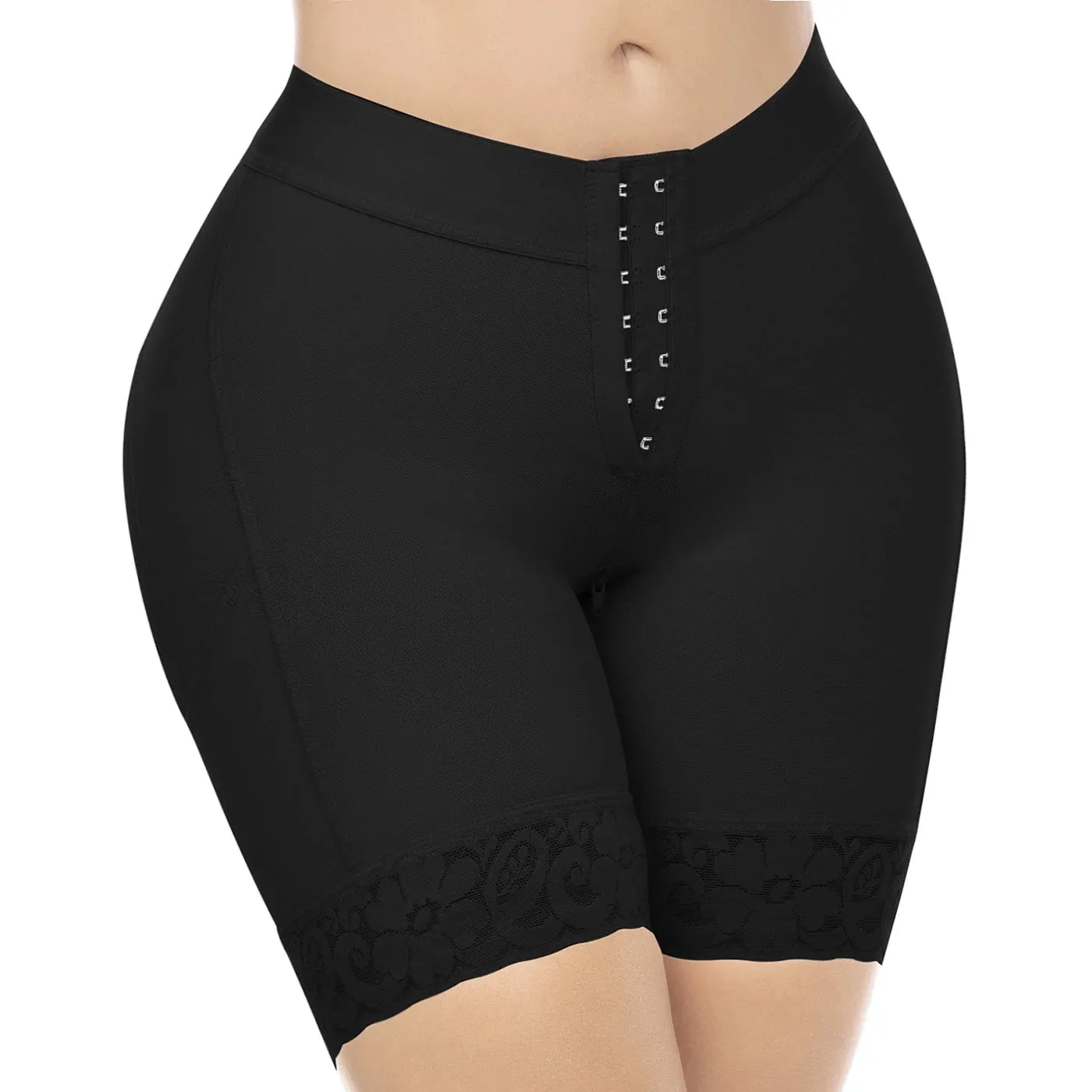 MARIAE SPD0530 Fajas Colombianas Low Rise Shapewear Shorts with Zippered Crotch High Compression