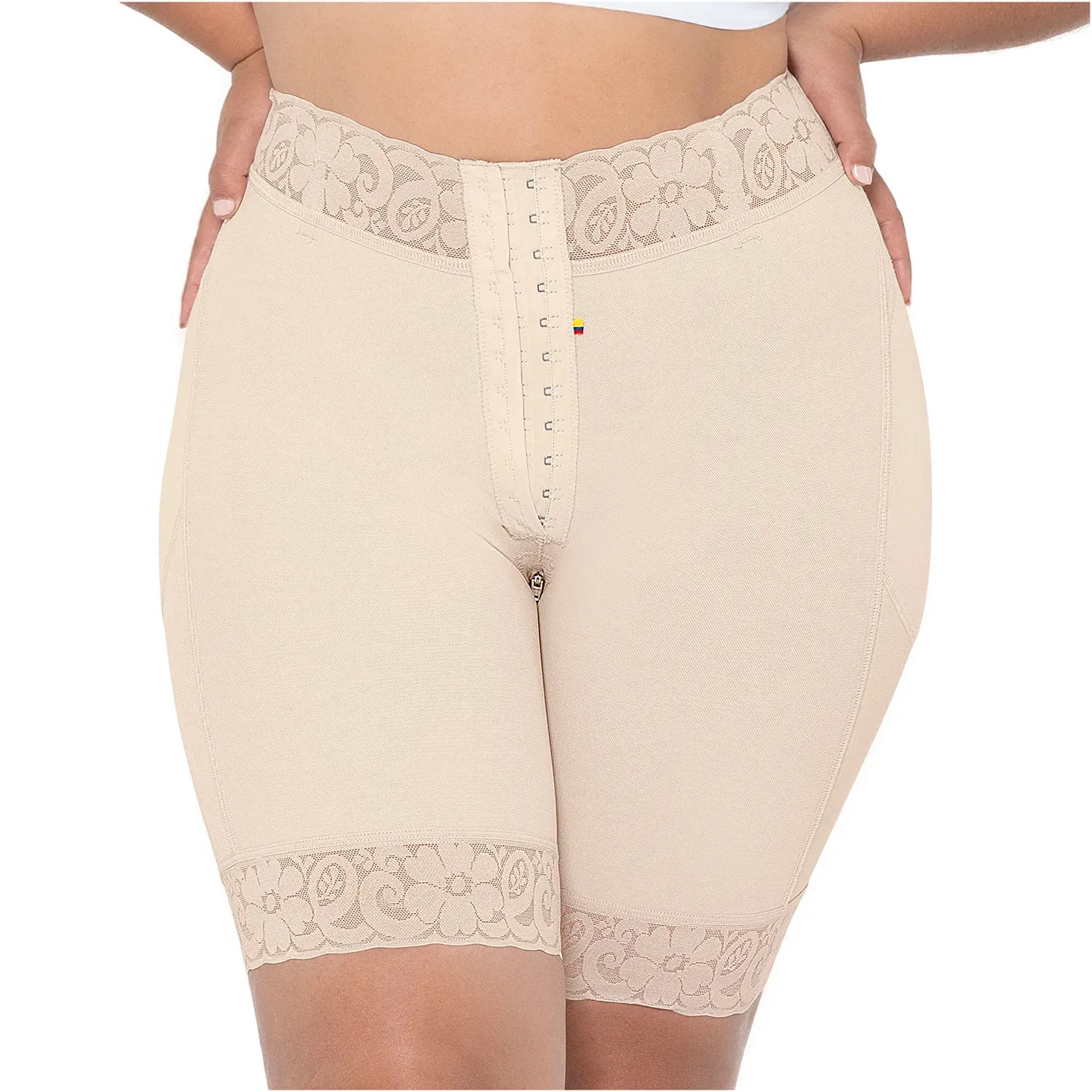 MARIAE SPD0530 Fajas Colombianas Low Rise Shapewear Shorts with Zippered Crotch High Compression