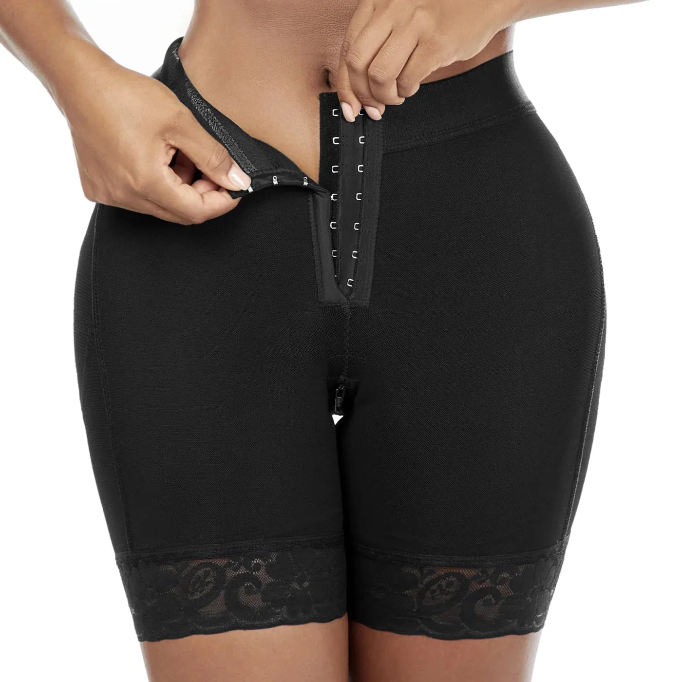 MARIAE SPD0530 Fajas Colombianas Low Rise Shapewear Shorts with Zippered Crotch High Compression