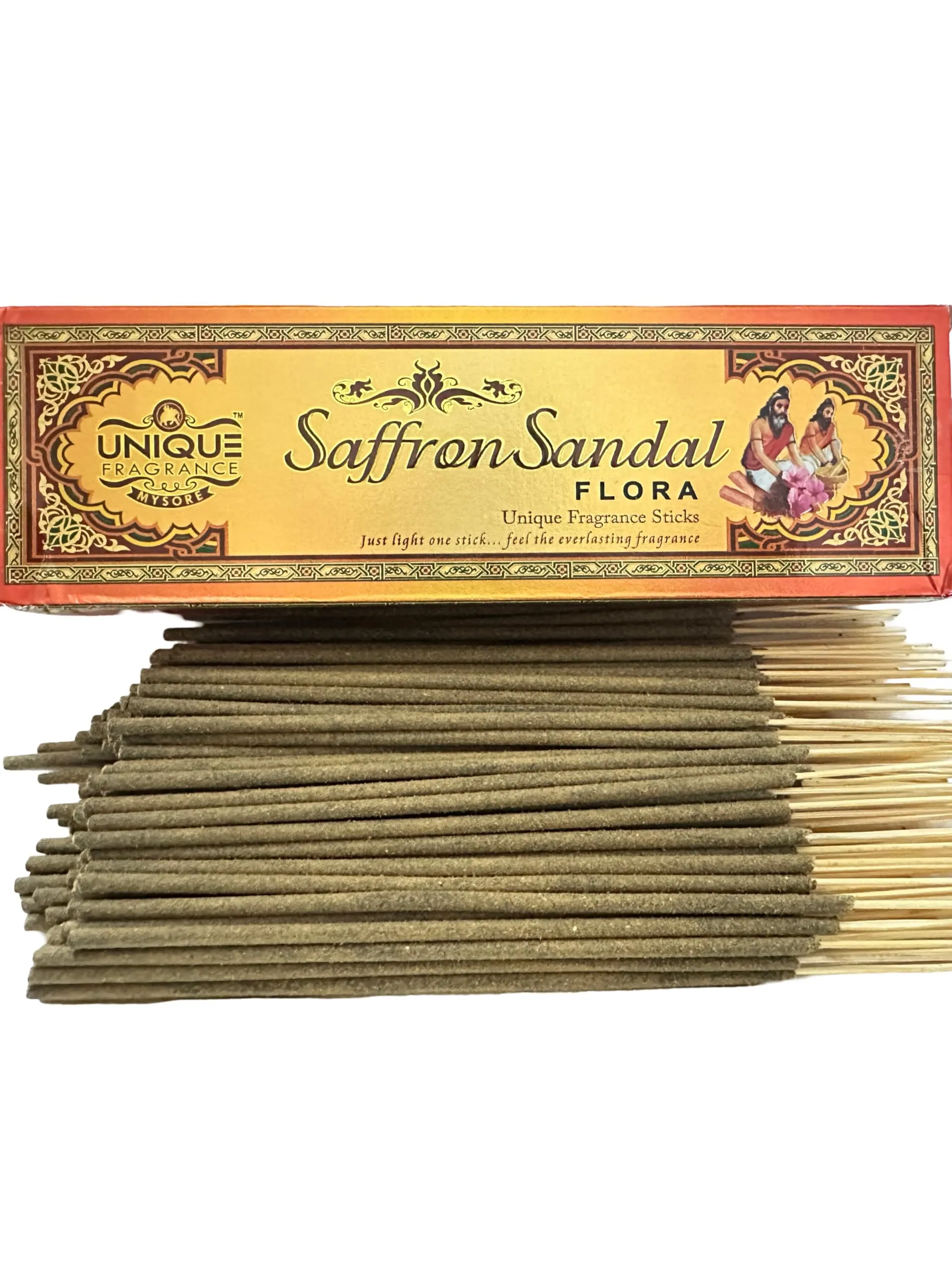 Mysore Saffron Sandal Agarbatti | Red Sandal Incense Sticks 200 GMS | Long Lasting | 100% Pure |