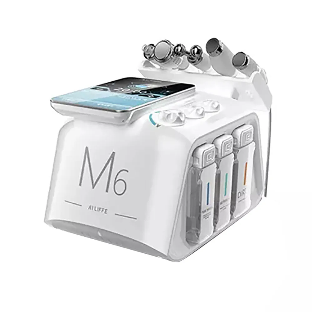 Newest Intelligent 6 IN 1 Facial Hydra Oxygen Microdermabrasion Deep Skin Cleaning Skin Rejuvenation Beauty Machine H2O2