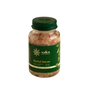 Saka - Herbal Haven | Handmade Tulsi & Basil Bath Salt | Natural Relaxation for All Skin Types (50gms)