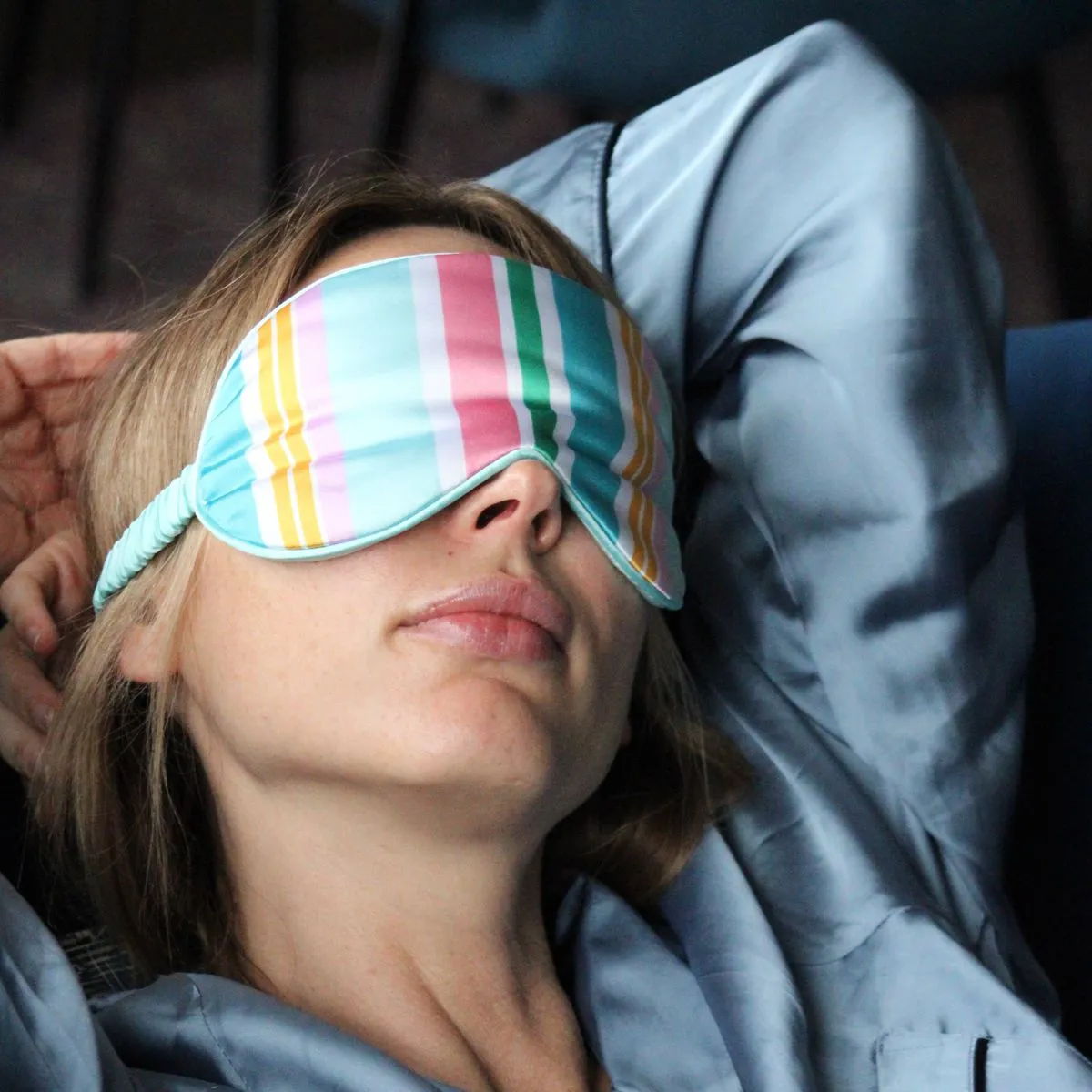 Satin Sleep Mask - Bold Stripe Print