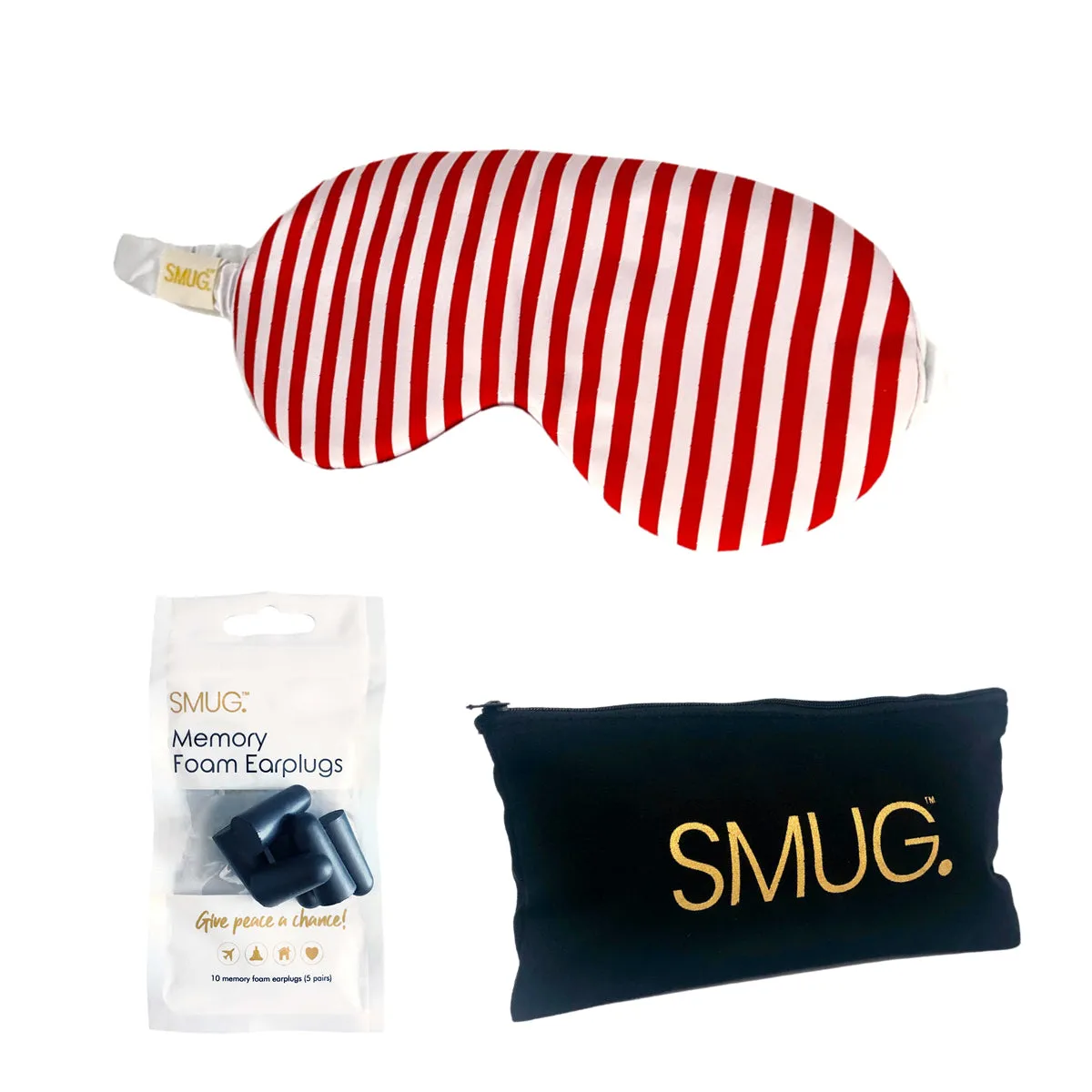 Satin Sleep Mask - Candy Cane Print