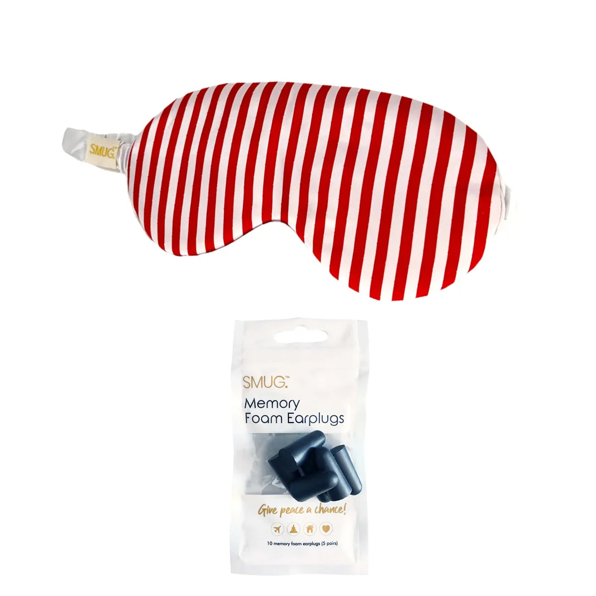 Satin Sleep Mask - Candy Cane Print