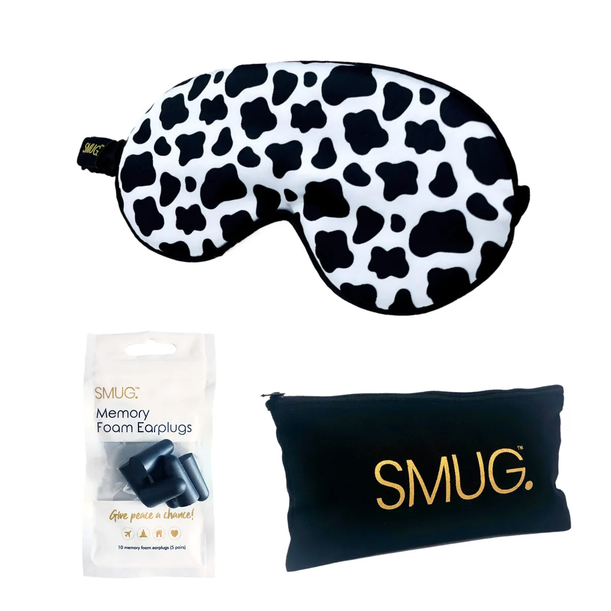 Satin Sleep Mask - Cow Print