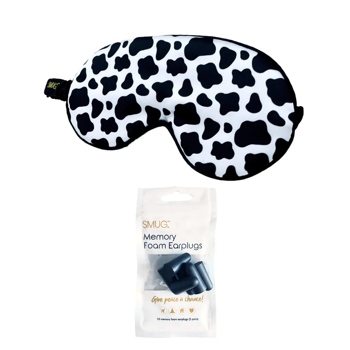 Satin Sleep Mask - Cow Print