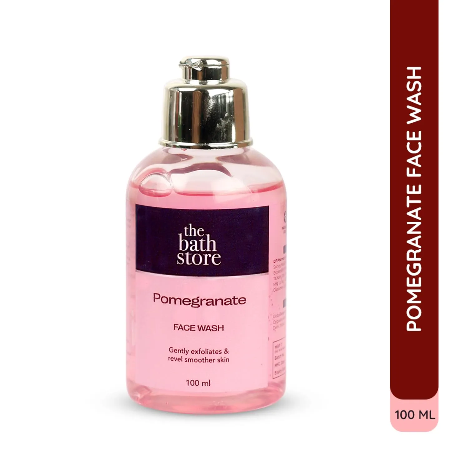 The Bath Store Pomegranate Face Wash | Face Wash for Women & Men | Improves Acne, Exfoliate Skin, Gentle Cleanser | Tan Removal Face Wash | Face Wash for Combination, Oily & Dry Skin | Deep Face Cleanser - 100 Ml