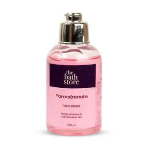 The Bath Store Pomegranate Face Wash | Face Wash for Women & Men | Improves Acne, Exfoliate Skin, Gentle Cleanser | Tan Removal Face Wash | Face Wash for Combination, Oily & Dry Skin | Deep Face Cleanser - 100 Ml