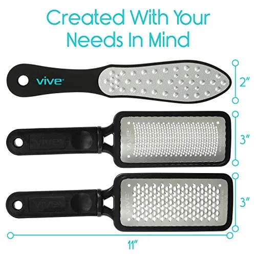 Vive Foot File (3 Pack) - Callus Remover Pedicure Tool Kit