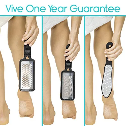 Vive Foot File (3 Pack) - Callus Remover Pedicure Tool Kit