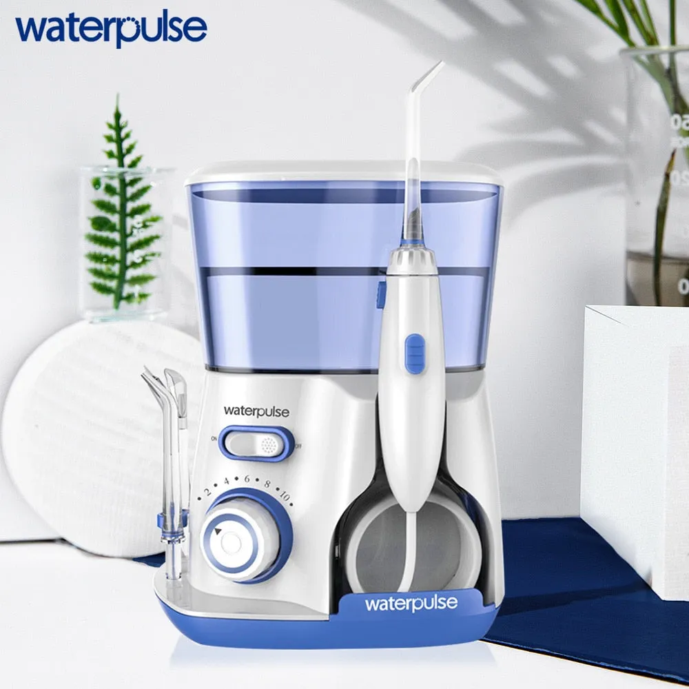 Waterpulse 12 Pressures Oral Irrigator IPX7 Portable Water Jet Flosser 800ML Water Tank Teeth Cleaner SPA Water Flosser 5pcs Tip 0ral irrigator